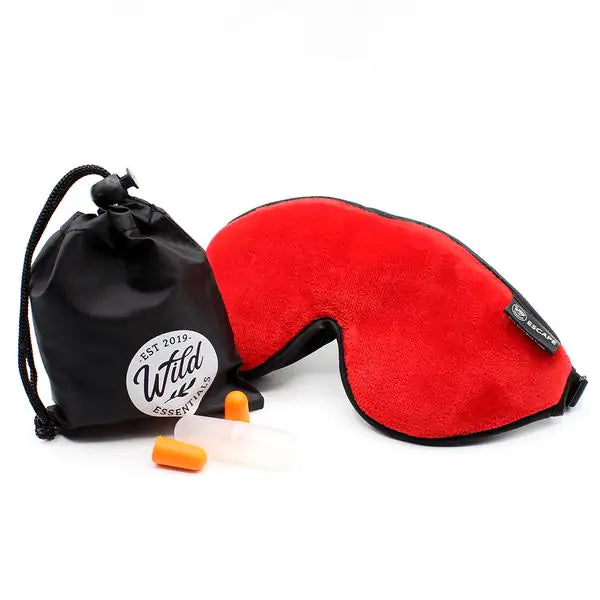 Luxury Red Escape Sleep with eye cutouts Mask with earplugs