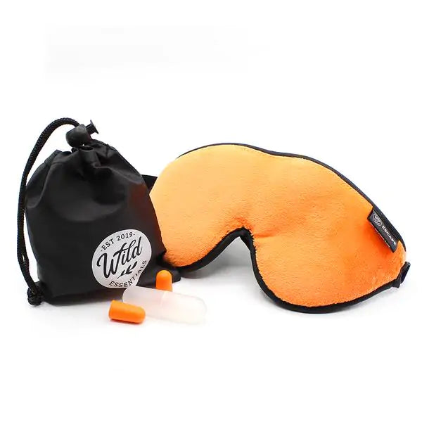 Luxury Orange Escape Sleep with eye cutouts Mask with earplugs
