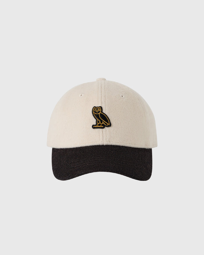 Wooly Fleece 6 Panel Cap - Cream/Black Coco