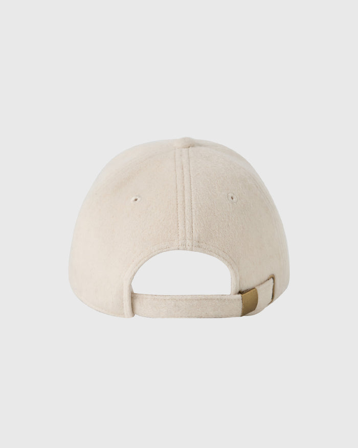 Wooly Fleece 6 Panel Cap - Cream/Black Coco