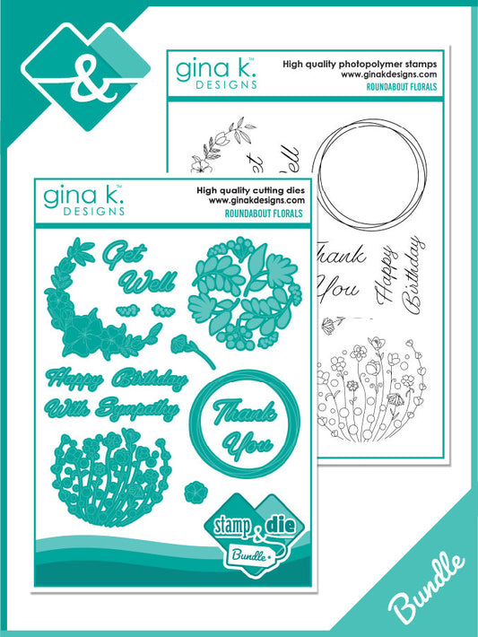 Gina K. Designs - Stamp & Dies - Roundabout Set by Debrah Warner. Available at Embellish Away located in Bowmanville Ontario Canada.