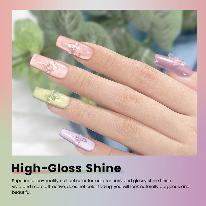 Gleaming Neutrals Amber Moonlight Cat Eye Gel Nail Polish Set 7.5 ml