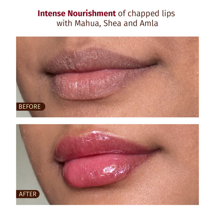 Before and after - Glossy Lip Butter - Dusky Rose