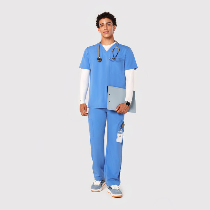 Grid Eight-Pocket Cargo Scrub Pant