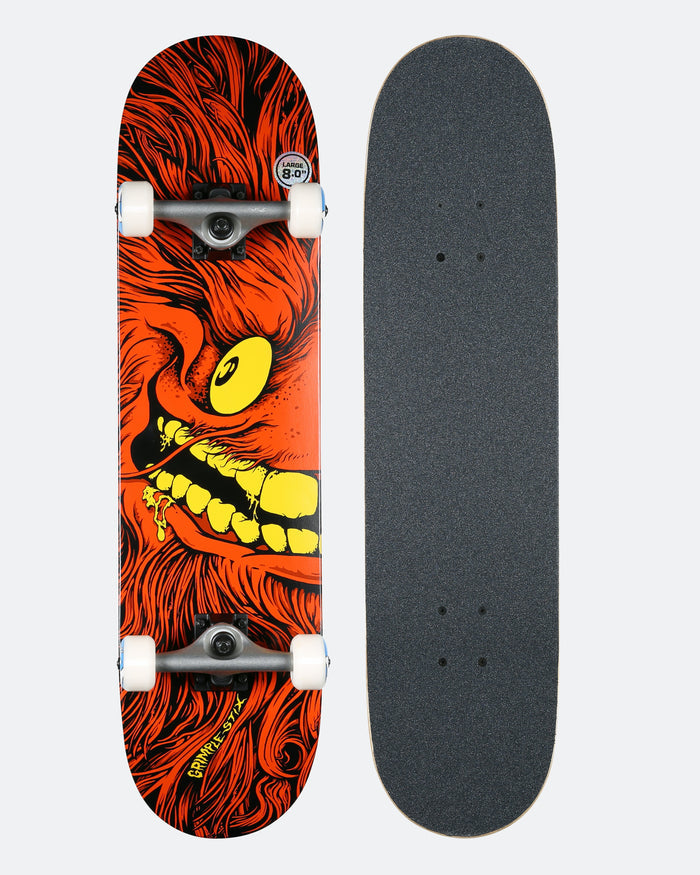 GRIMPLESTIX FULL FACE LARGE COMPLETE SKATEBOARD 8.0"