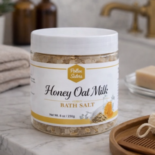 Honey, Oat, Milk Bath Salts.