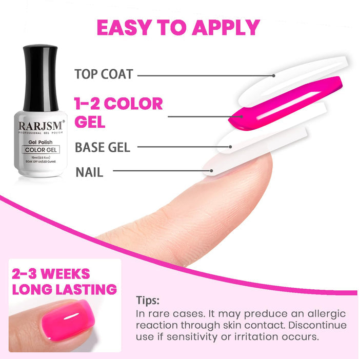 Hot Pink Jelly Gel Nail Polish 15ml