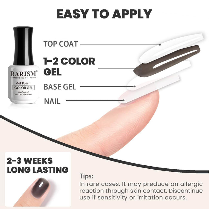 Rarjsm® Jelly black gel nail polish transparent gel polish colors