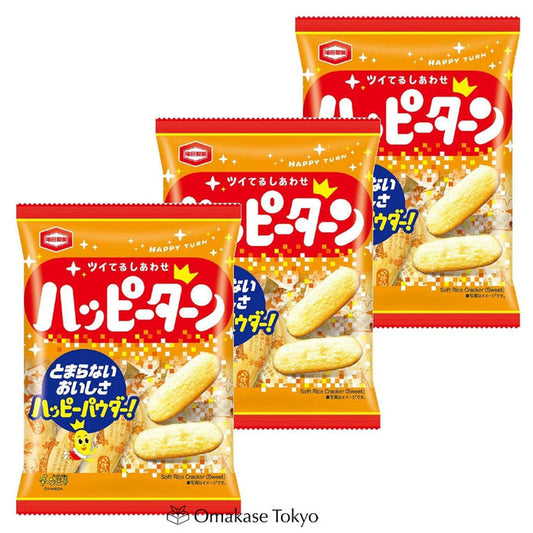 Kameda Happy Turn Rice Crackers 96g (3 Bags)
