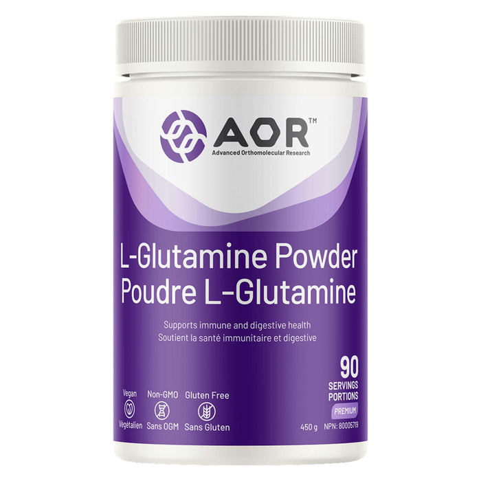 Bottle of AOR L-Glutamine Powder 450g 90 Servings