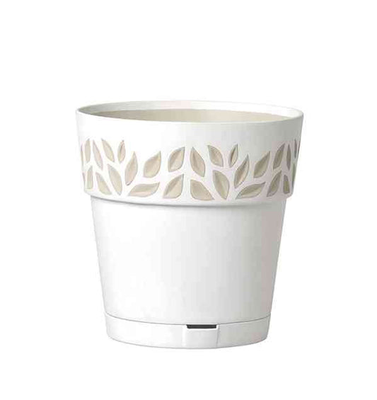 Leaf pot cm. 24 ( 9.7") white