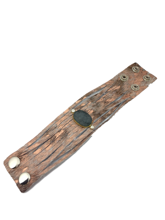Leather Cuff Druzy Bracelet