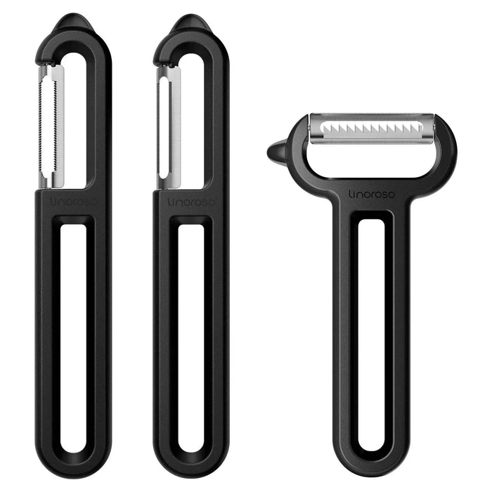 Linoroso 3 Pieces Vegetable Peeler Set with Straight Peeler - Linoroso