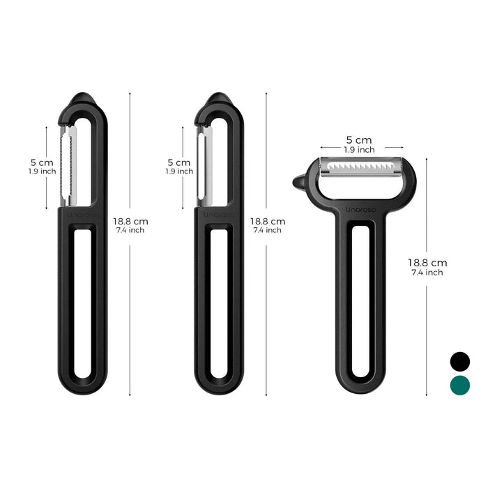 Linoroso 3 Pieces Vegetable Peeler Set with Straight Peeler - Linoroso