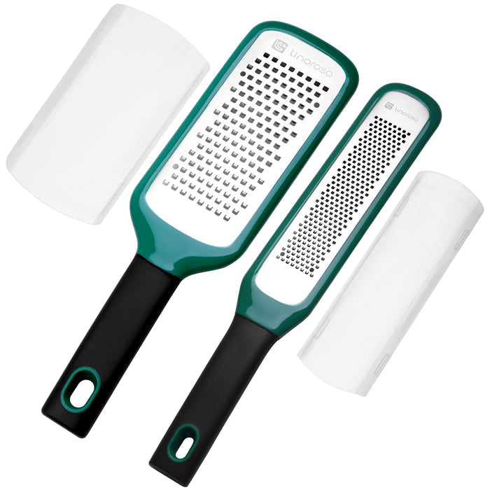 linoroso Lemon Zester & Cheese Grater Set of 2 - Kitchen Handheld Grater Tool