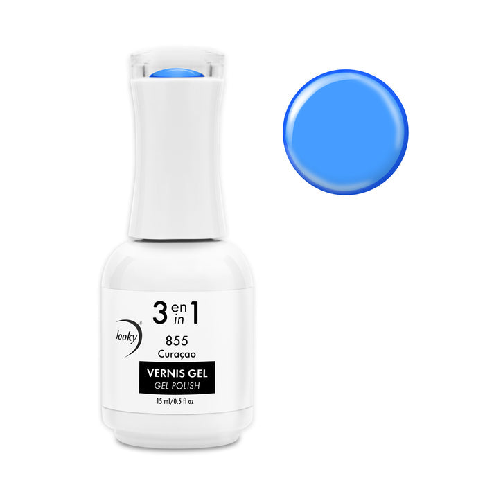 Looky Vernis Gel 3 en 1 #855 Curaçao (Collection Happy Hour) (Translucide)