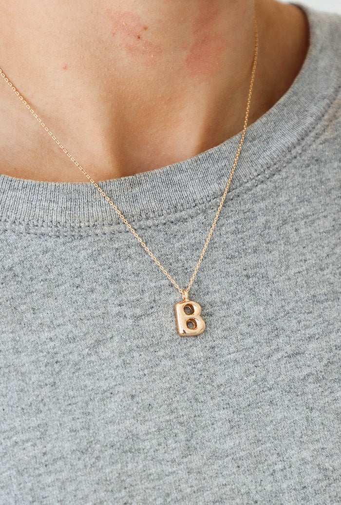 gold letter "B" necklace