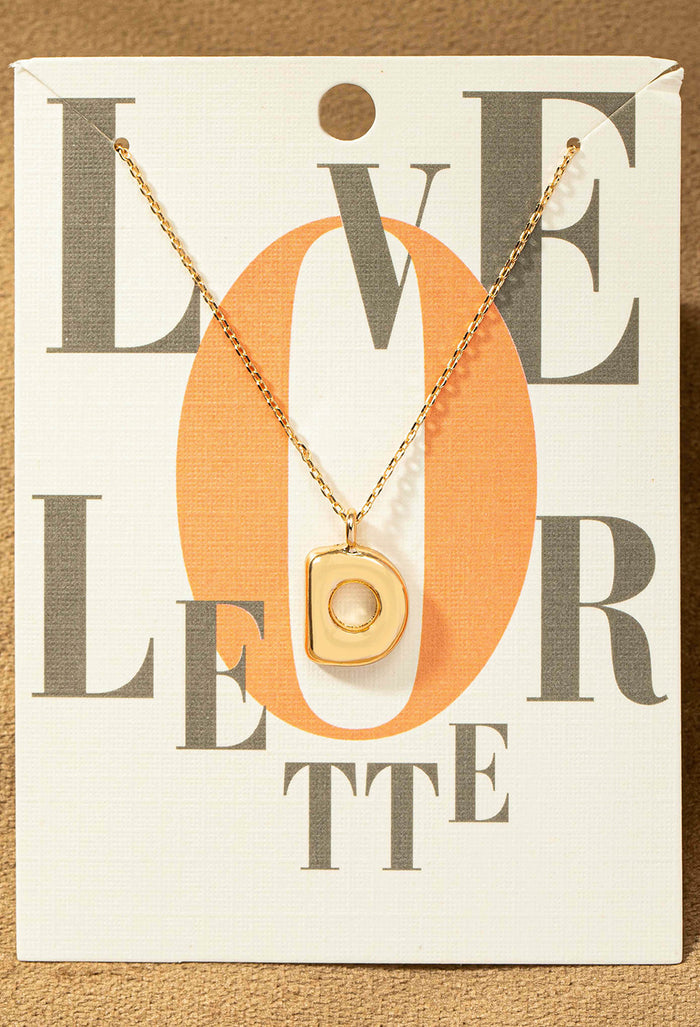 D letter gold necklace