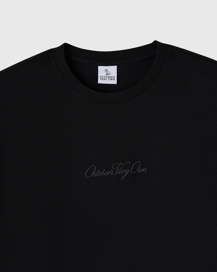 Luxe Jersey Script Tee - Black