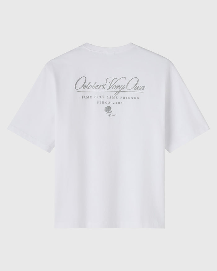 Luxe Jersey Script Tee - White