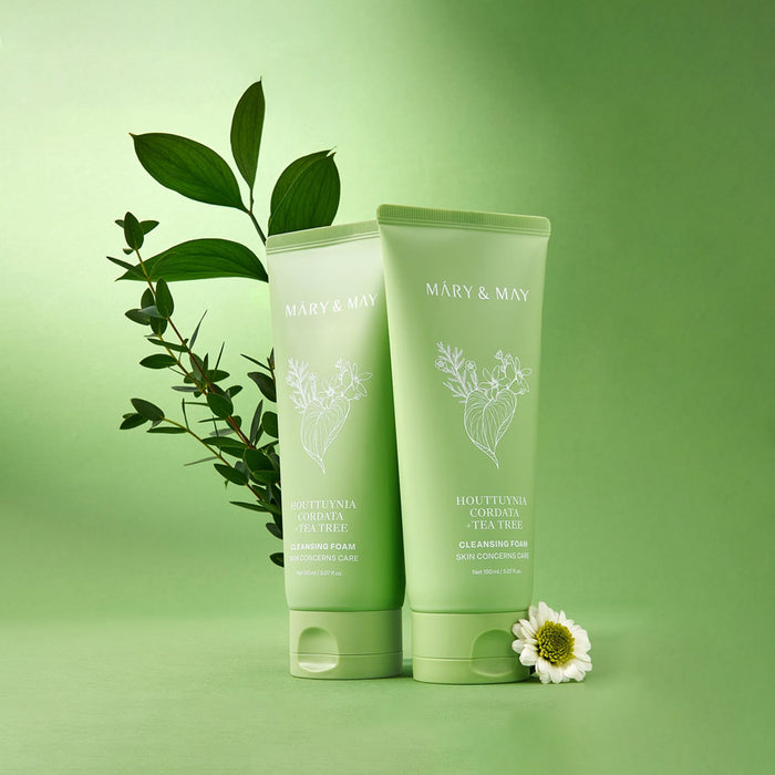 MARY&MAY Houttuynia Cordata + Tea Tree Cleansing Foam - valomosios veido putos