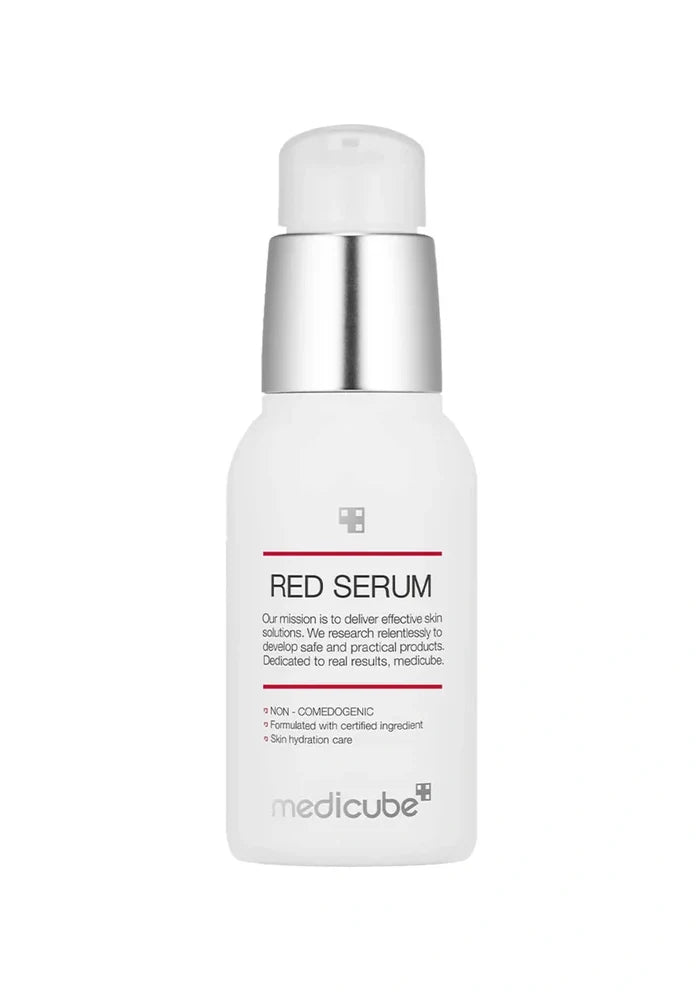 Medicube Red Serum bottle on a white background