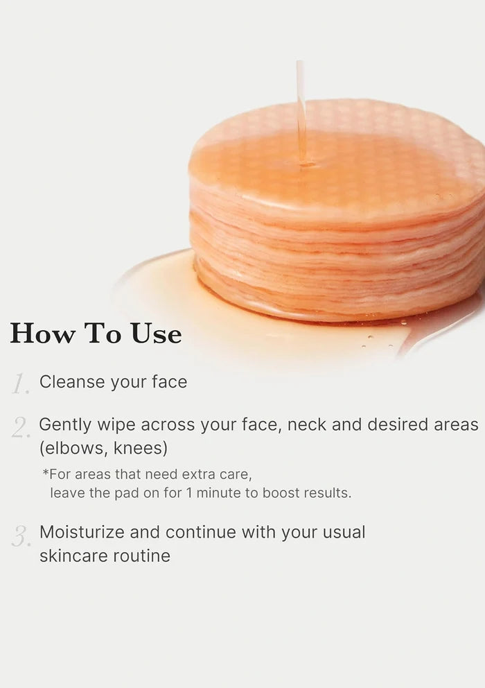 Stack of orange pads with text on how to use them on a white background