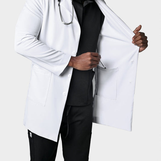 MENS LONGSLEEVE LUXE LAB COAT - Greens Medi Scrubs South Africa - Premium Medical Uniforms & Apparel - Delivery Across SA
