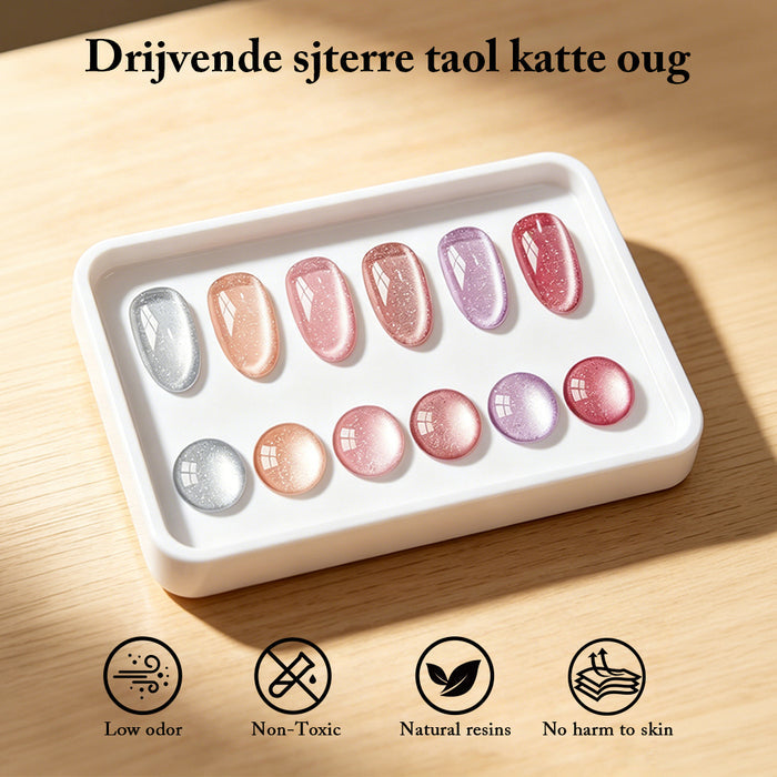 Milky Star Float Cat Eye Gel Polish Set - 6 Nude Jelly Colors Spring Summer Collection 7.5ml - TPO & HEMA Free