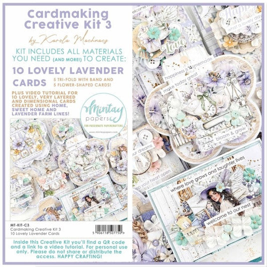 Mintay - Cardmaking Creative Kit - 3. Create 10 beautifully layered cards in a soft lavender. At Embellish Away in Bowmanville Ontario Canada.