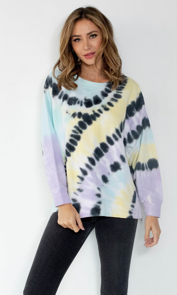 Multi Crew Neck Long Sleeve Top