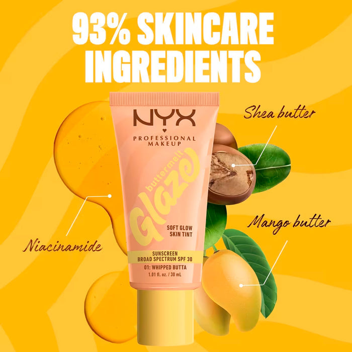NYX Buttermelt Glaze Skin Tint SPF30 1.01oz/ 30ml
