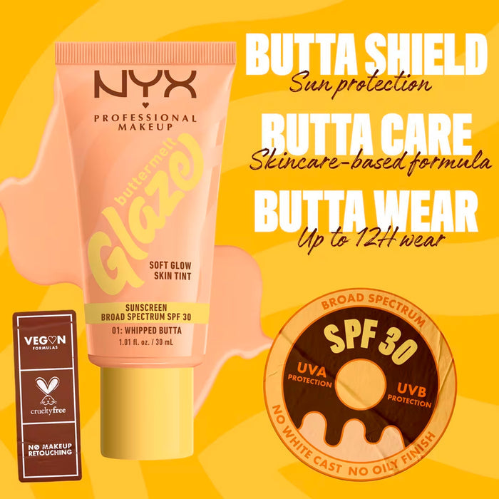 NYX Buttermelt Glaze Skin Tint SPF30 1.01oz/ 30ml
