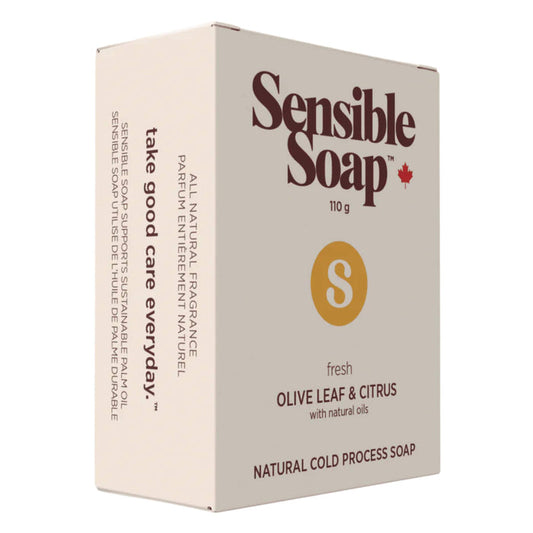 Box of Sensible Co. Olive Leaf & Citrus Bar Soap 110g
