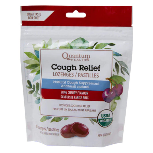 Bag of Quantum Organic Cough Relief Lozenges ~ Bing Cherry 18Lozenges