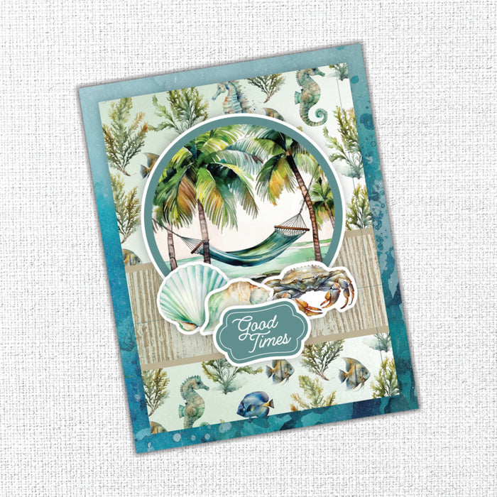 Paper Rose Quick Cards Die Cuts Seaside Memories. Embellish to create beautiful scenic cards! Available at Embellish Away located in Bowmanville Ontario Canada. Example by brand ambassador.