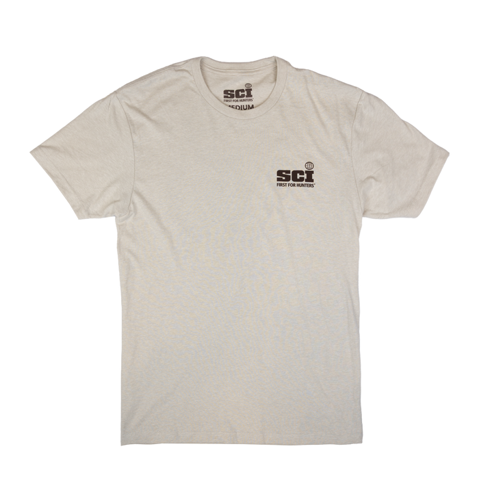 crewneck tee with SCI logo on left chest
