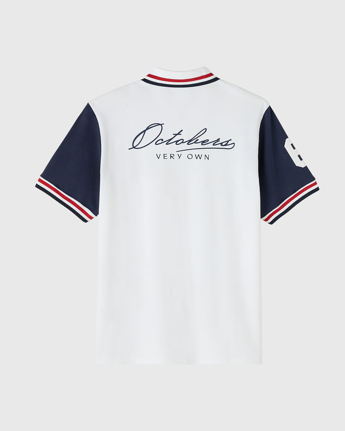 Quarter- Zip Short Sleeve Polo - White