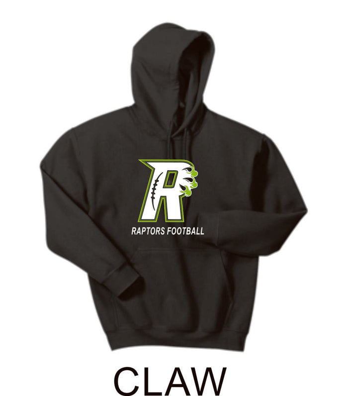 Raptors Football Hooded Sweatshirt- 5 designs- Matte or Glitter