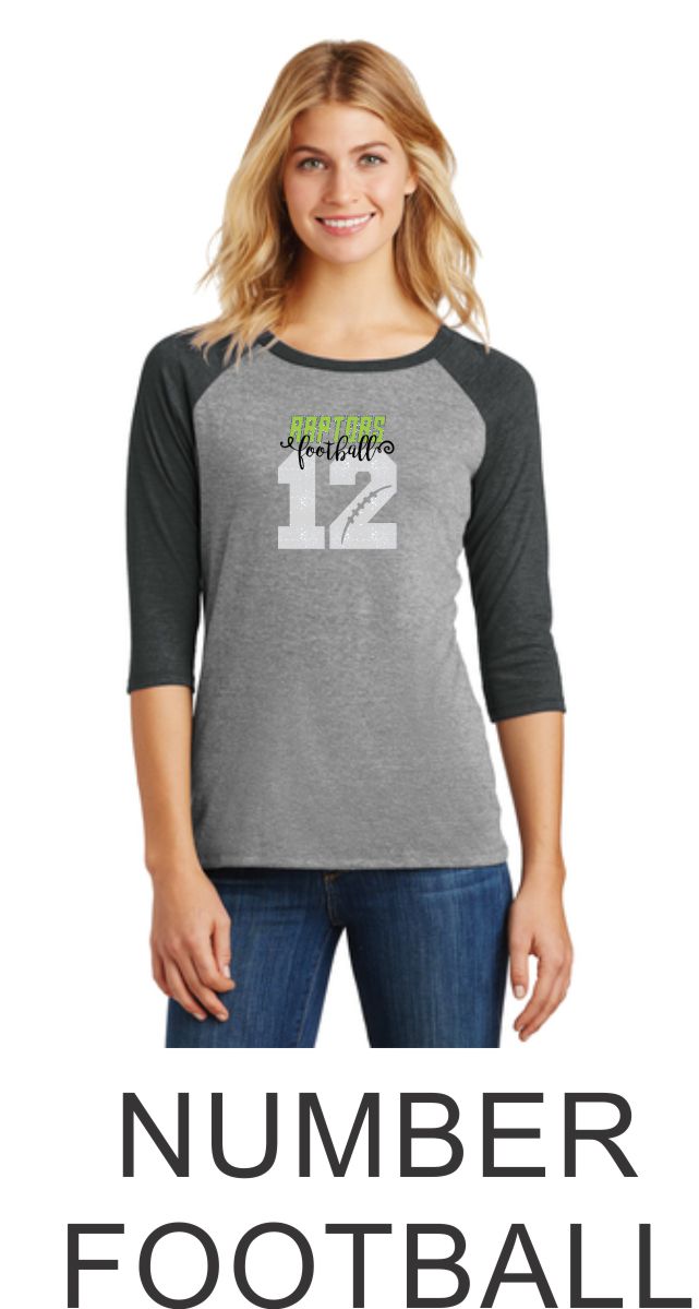 Raptors Ladies Raglan - 2 Designs- 4 Sports- Matte or Glitter