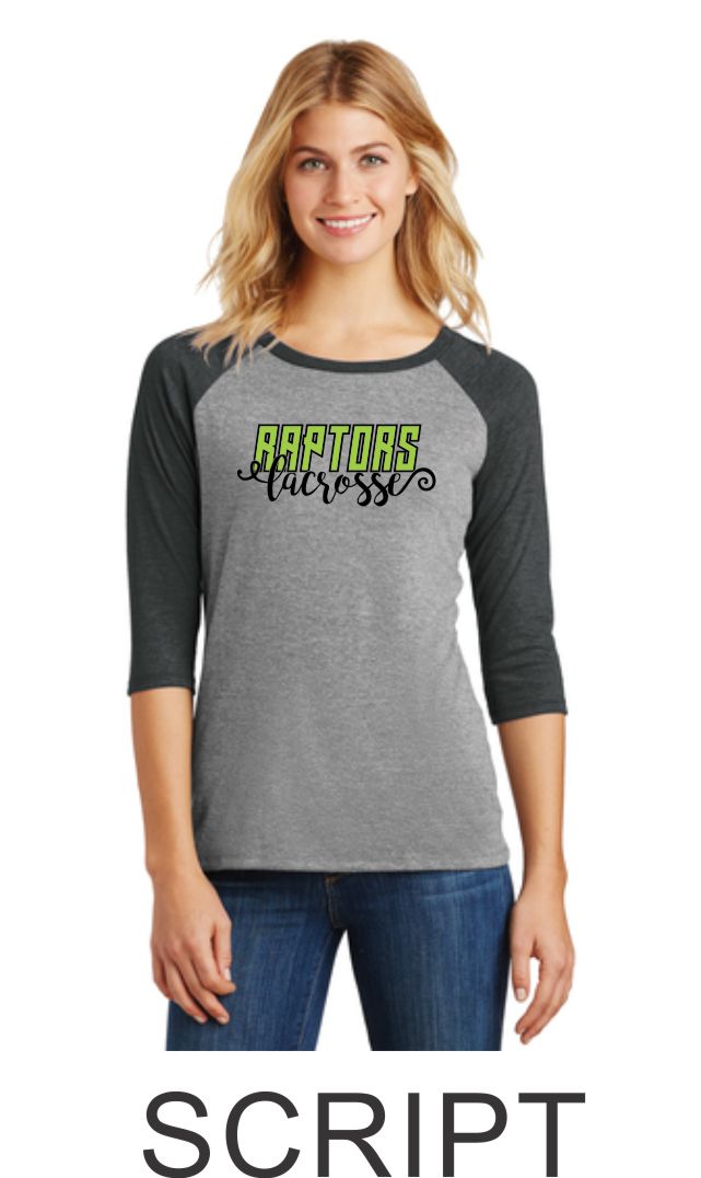 Raptors Ladies Raglan - 2 Designs- 4 Sports- Matte or Glitter