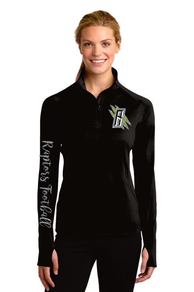 Raptors Ladies Sport Wick 1/2 Zip Pullover- 4 Sports- Matte or Glitter