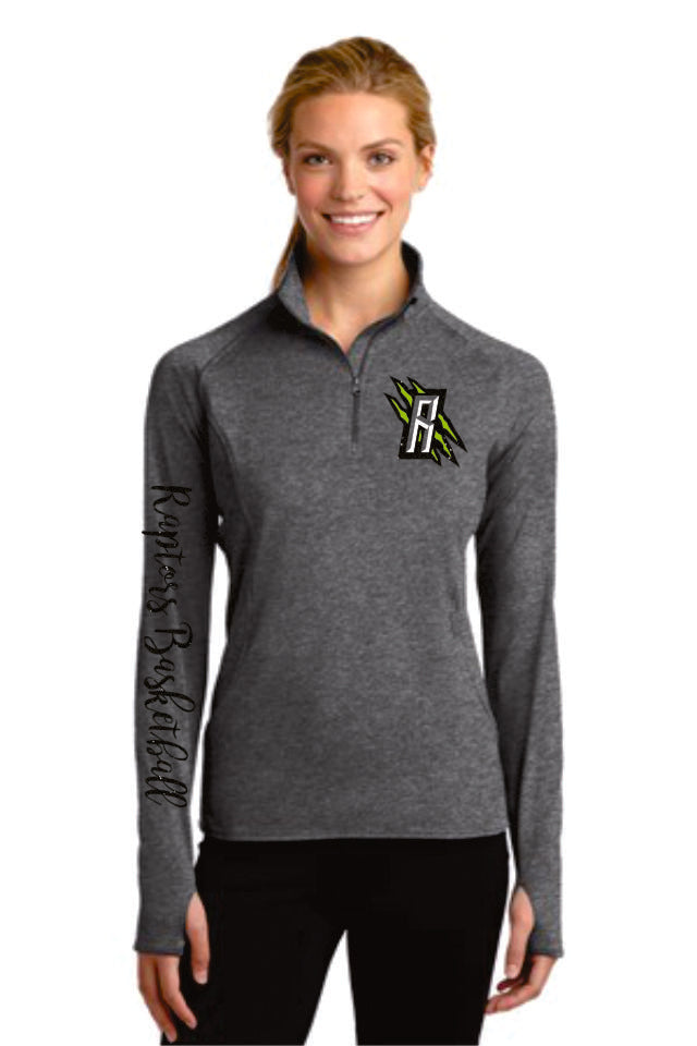 Raptors Ladies Sport Wick 1/2 Zip Pullover- 4 Sports- Matte or Glitter