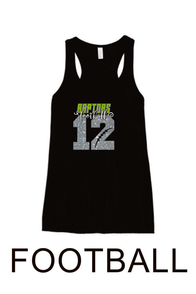 Raptors Number Flowy Tank- 4 Sports- Matte or Glitter