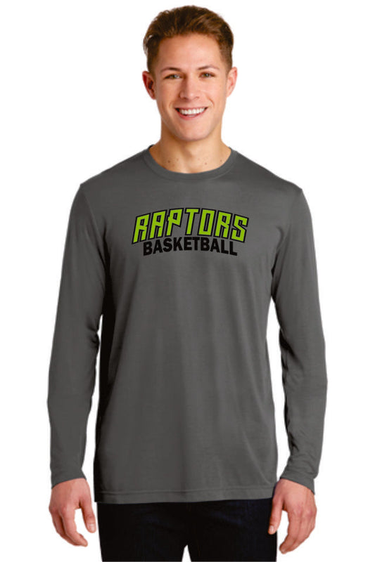 Raptors Sport-Tek Unisex Long Sleeve Wicking Tee - 4 Sports- Matte or Glitter