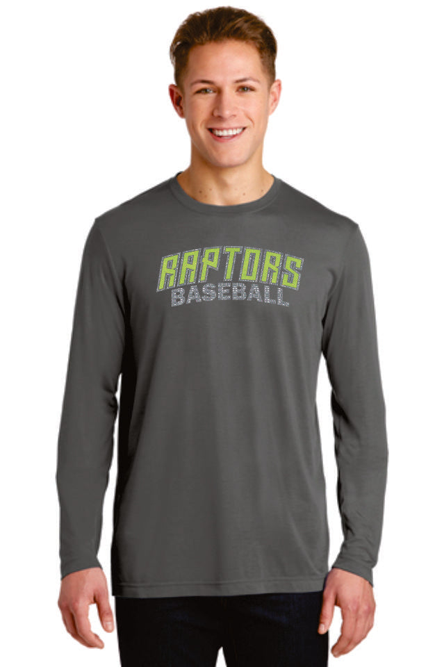 Raptors Sport-Tek Unisex Long Sleeve Wicking Tee - 4 Sports- Matte or Glitter