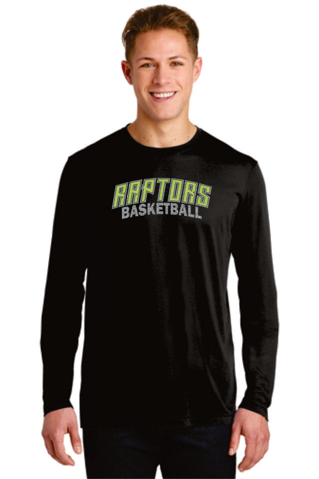 Raptors Sport-Tek Unisex Long Sleeve Wicking Tee - 4 Sports- Matte or Glitter