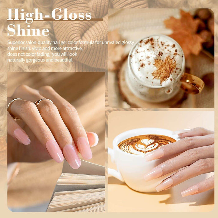RARJSM ®Classic Color Gel Set | 6 Colors Caramel Macchiato Gel Polish Set | 7.5ml 6pcs