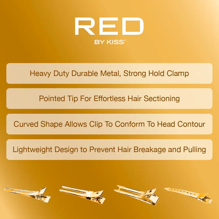 Red by Kiss Metal Clip Combo Pack Gold 50pcs