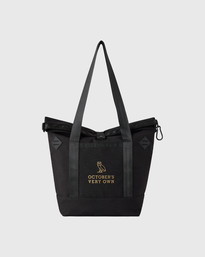 Roll Top Tote Bag - Black